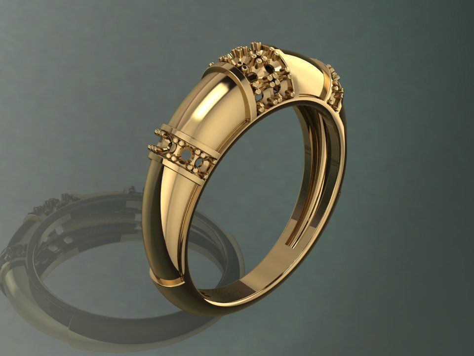Enamel Gold Ring 3D print model_6