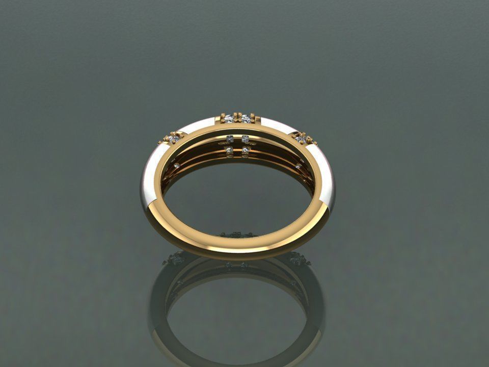 Enamel Gold Ring 3D print model_3