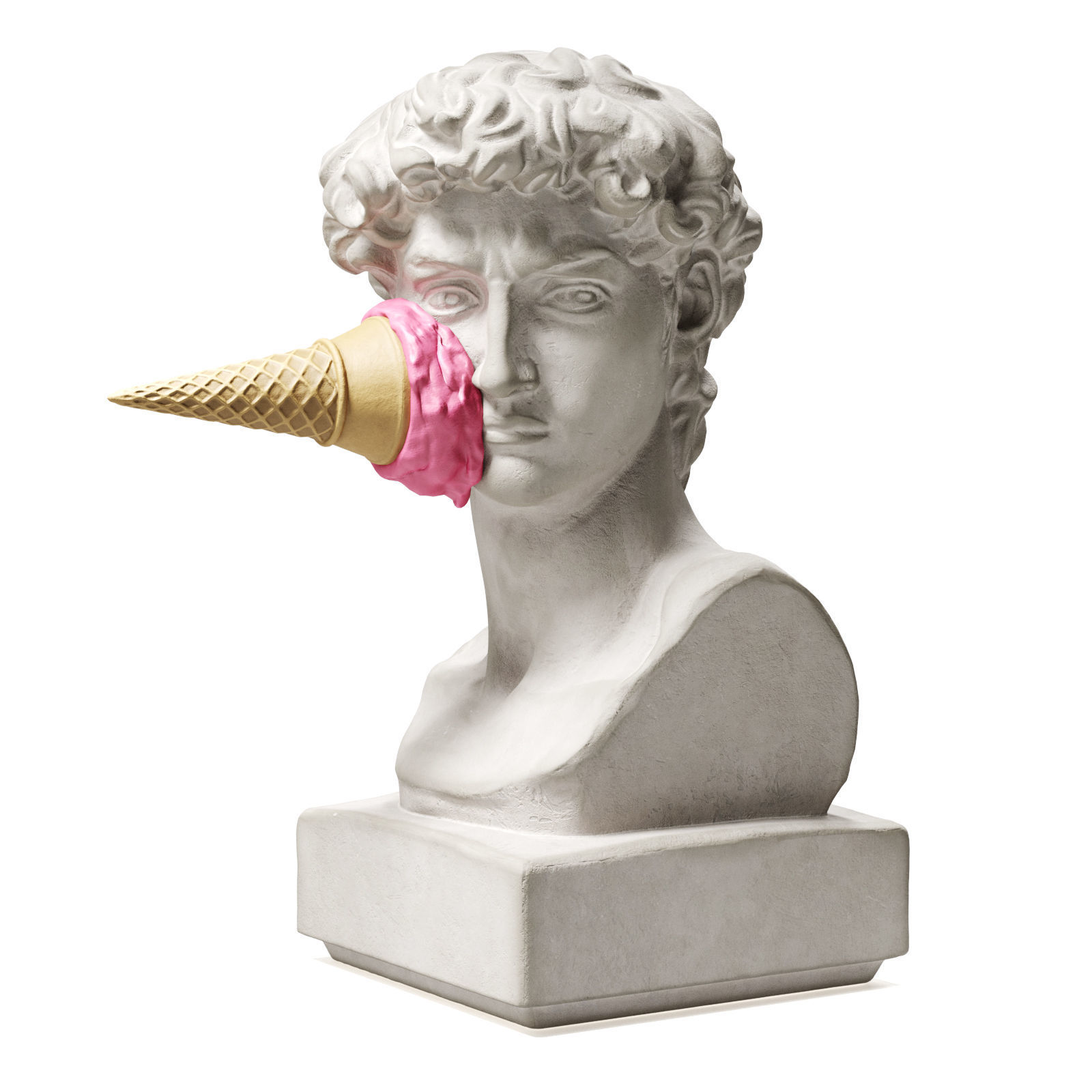 David face icecream 3D model_2