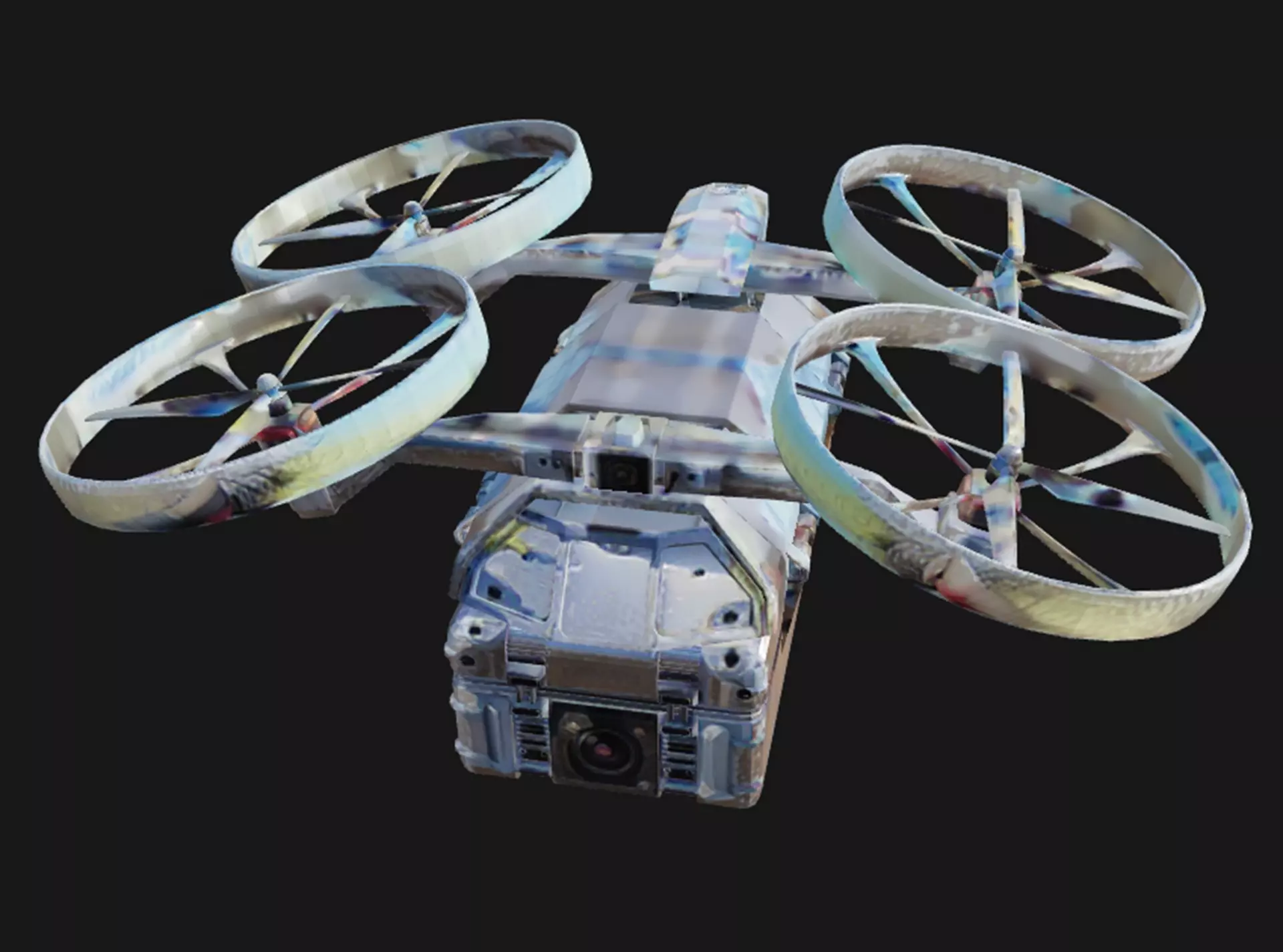 HD Future Drone Low-poly 3D model_0