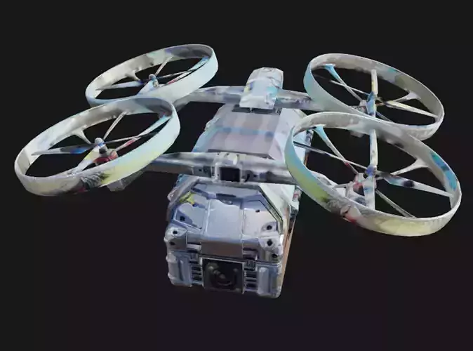 HD Future Drone Low-poly 3D model