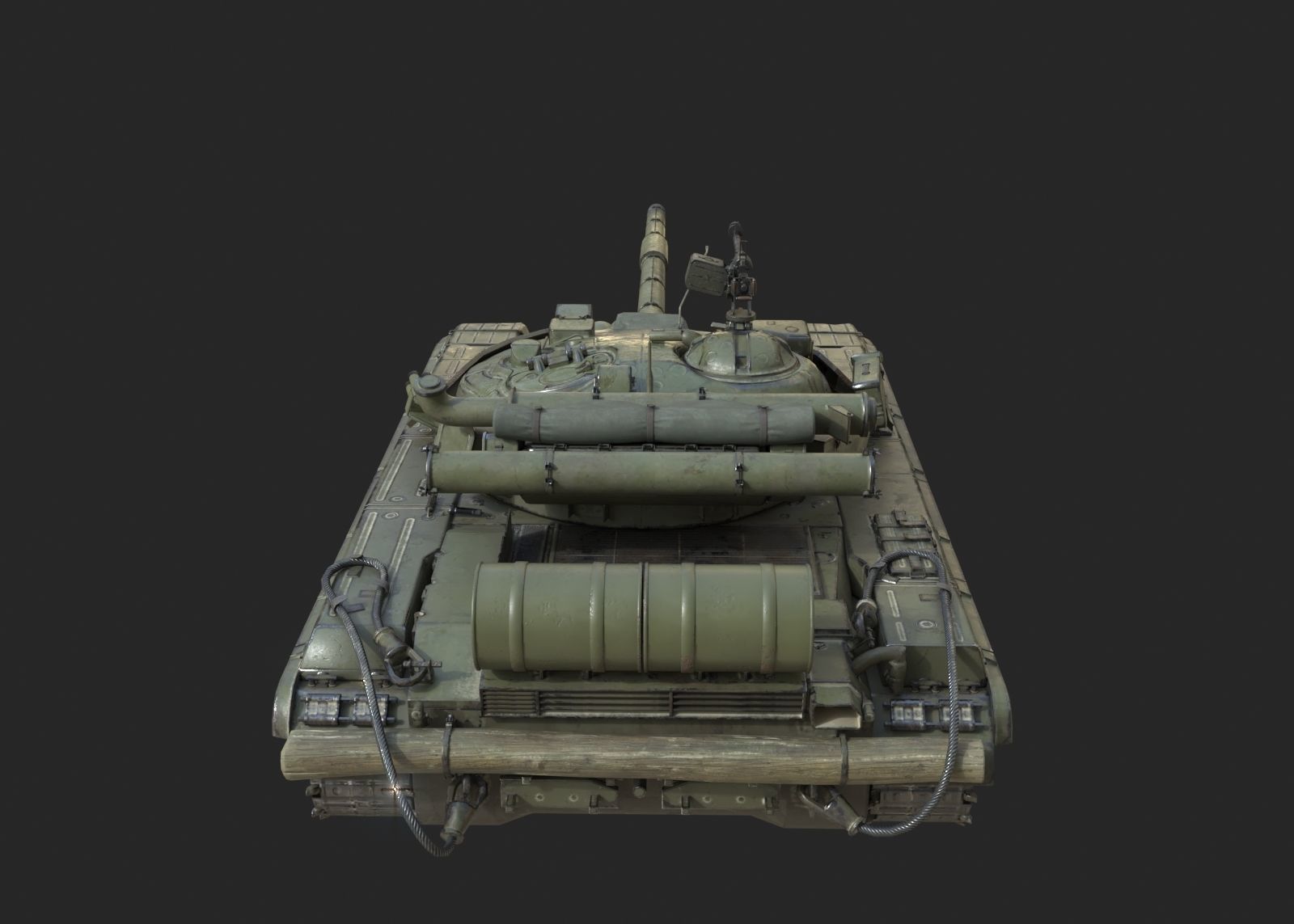 PBR T-64 Main Battle Tank of Ukraine T64 Low-poly 3D model_9