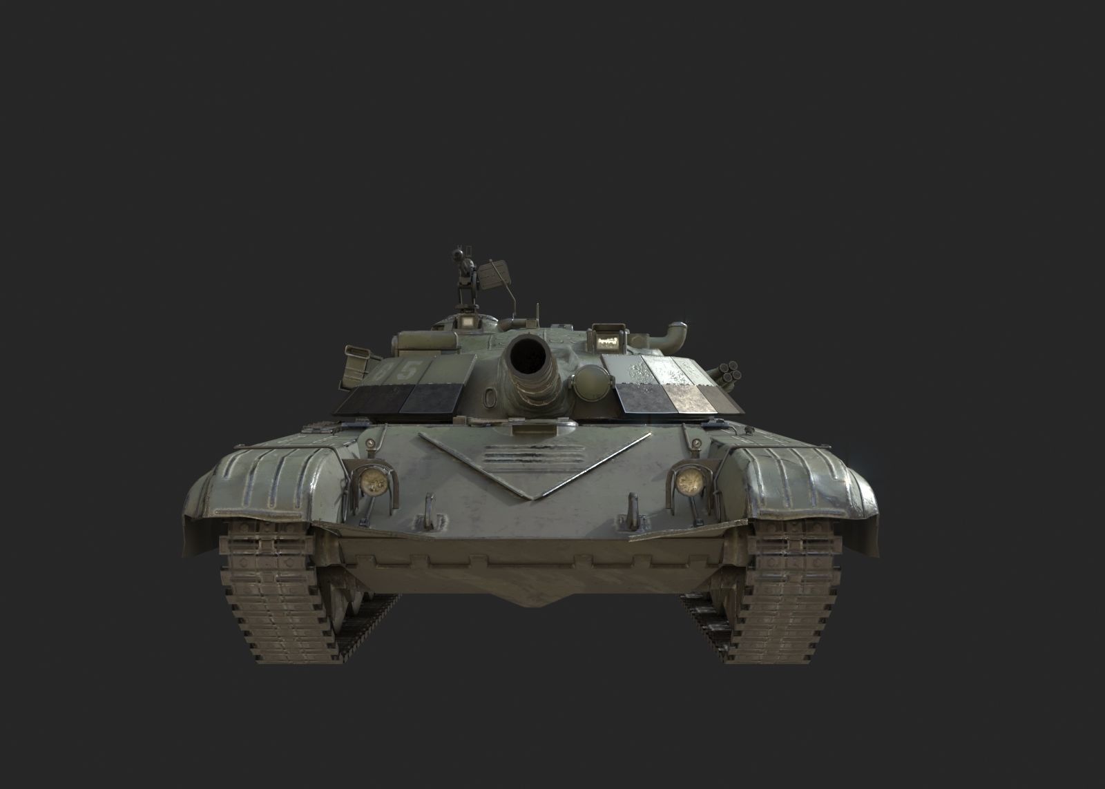 PBR T-64 Main Battle Tank of Ukraine T64 Low-poly 3D model_10