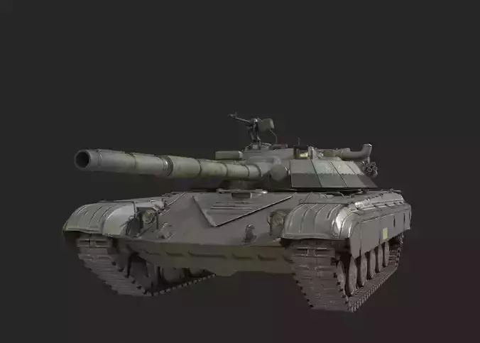 PBR T-64 Main Battle Tank of Ukraine T64 Low-poly 3D model