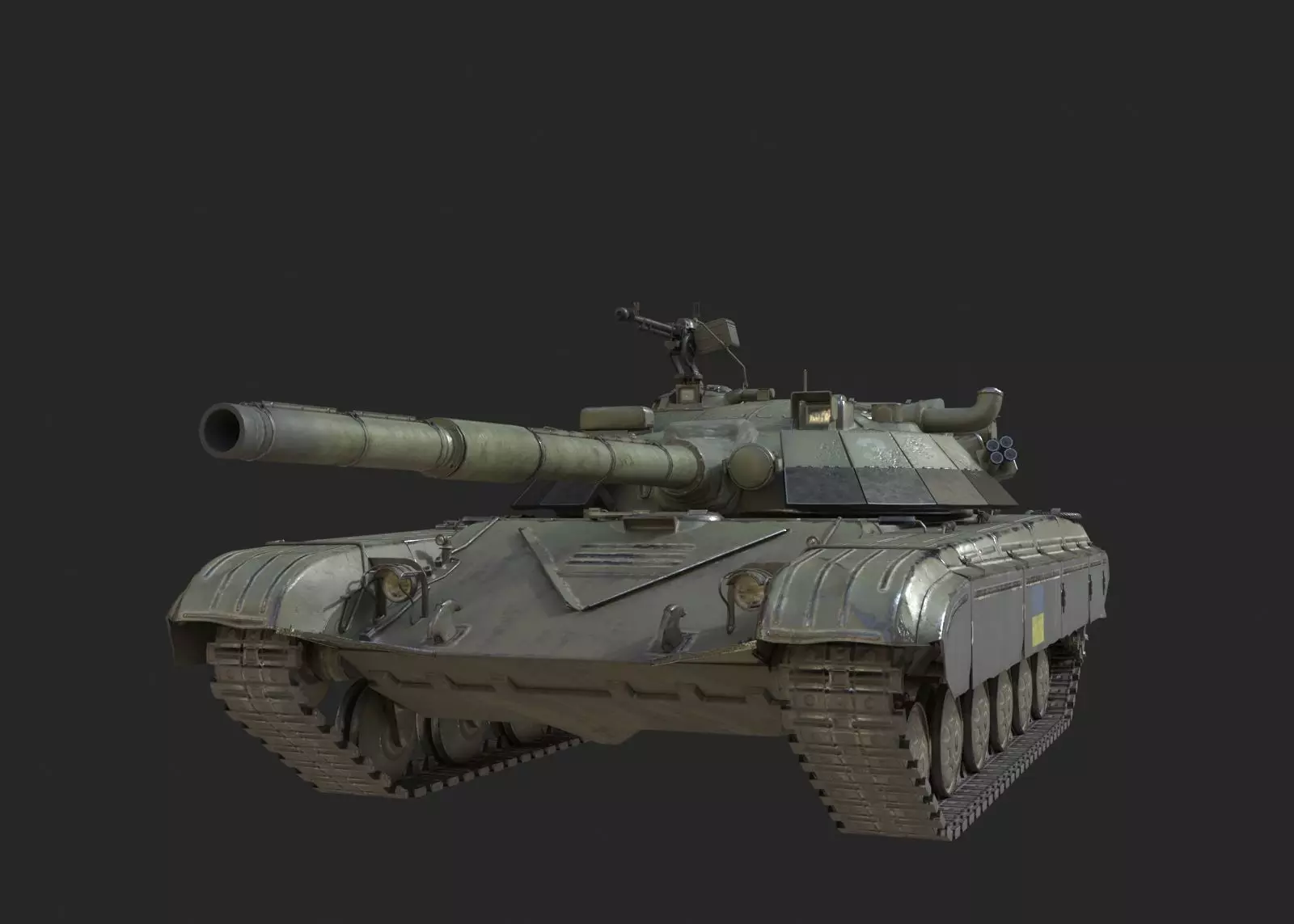 PBR T-64 Main Battle Tank of Ukraine T64 Low-poly 3D model_0
