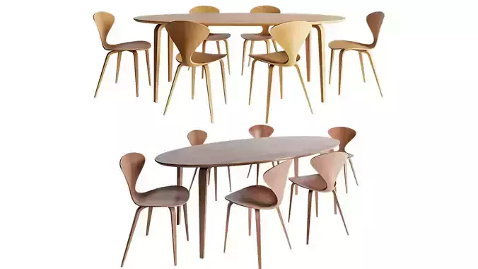 Oval Dining Table and Side Chair