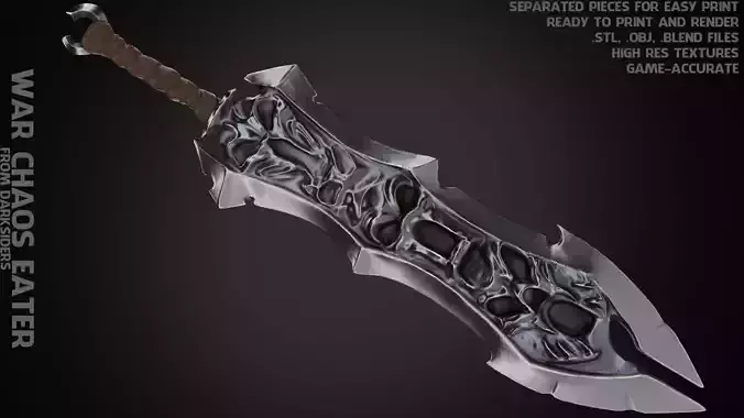 Darksiders War Chaos Eater Sword for Cosplay 3D print model