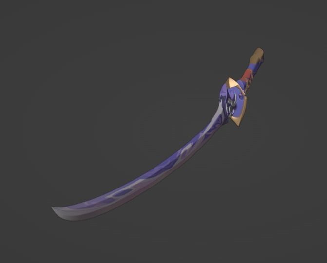 Genshin Impact - Musou no Hitotachi - Raiden Sword Blender3D  3D model_1