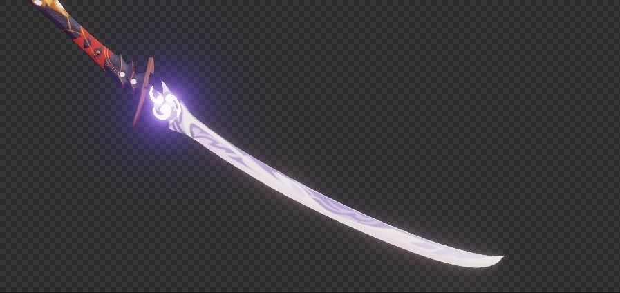 Genshin Impact - Musou no Hitotachi - Raiden Sword Blender3D  3D model_8