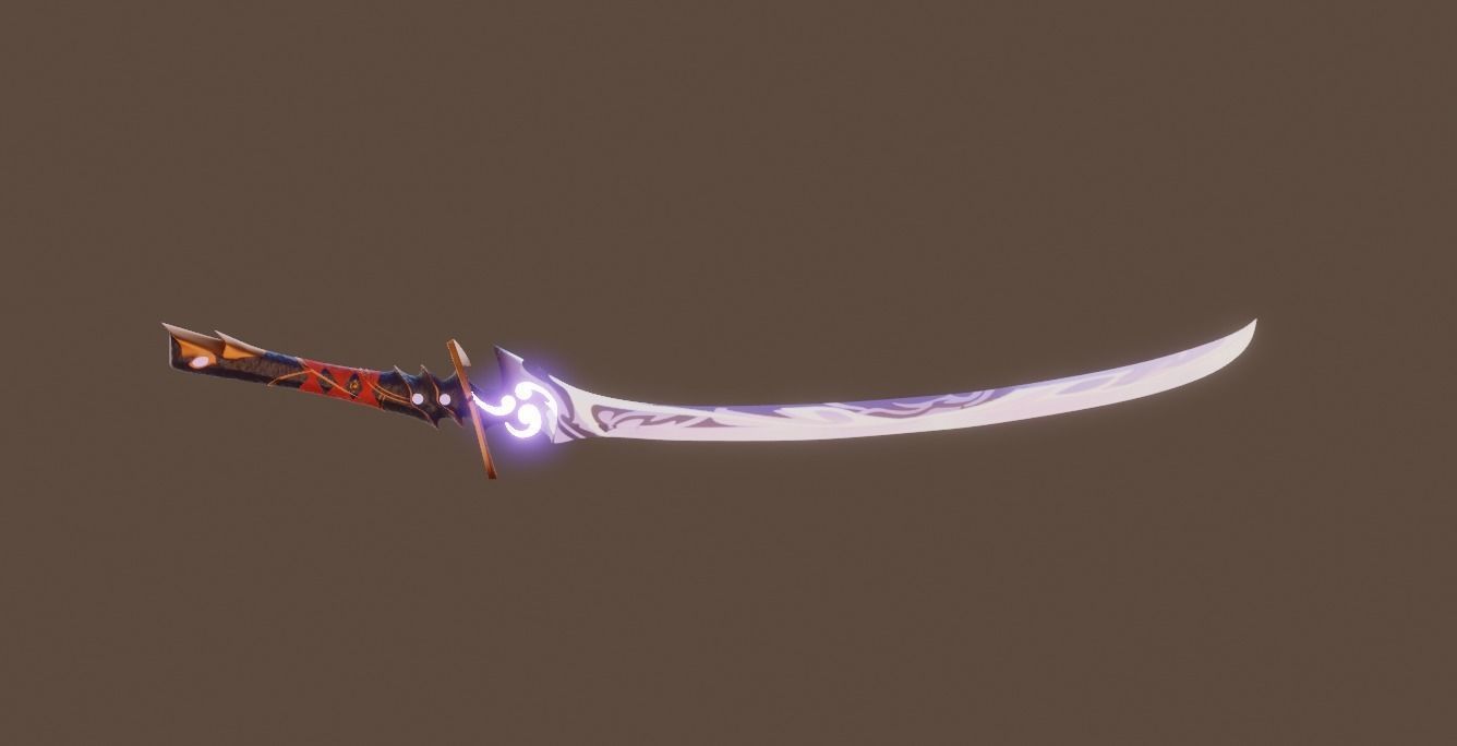 Genshin Impact - Musou no Hitotachi - Raiden Sword Blender3D  3D model_9