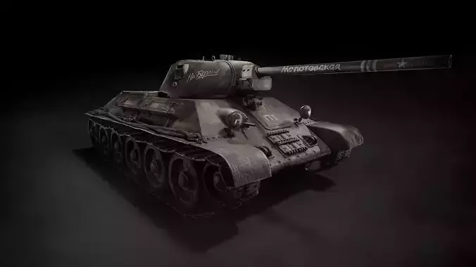 T34-57 1941 Soviet Tank Low-poly 3D model