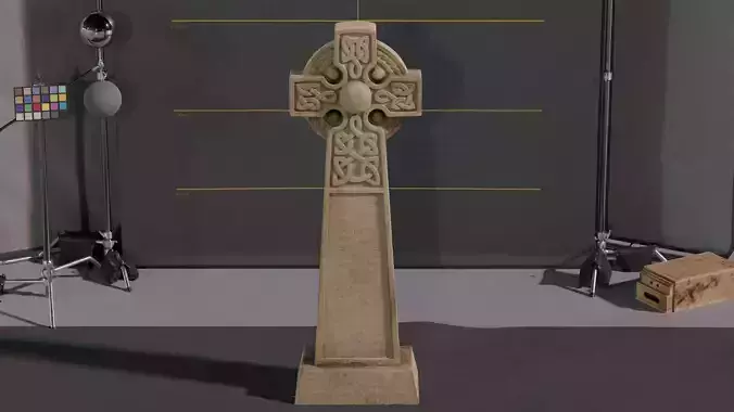 Photogrammetry Model of a Celtic Cross Gravestone