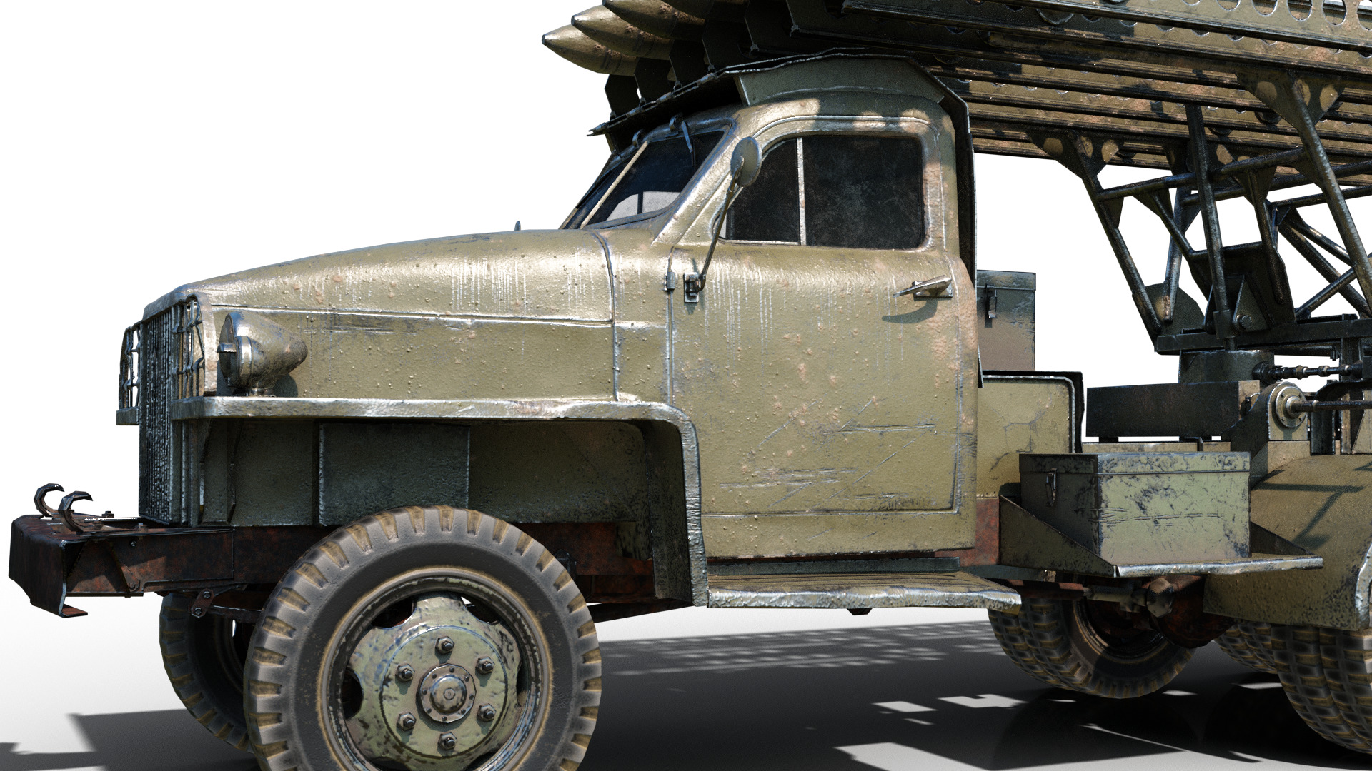 PBR BM-13 Katyusha Rocket Artillery MLRS Low-poly 3D model_5