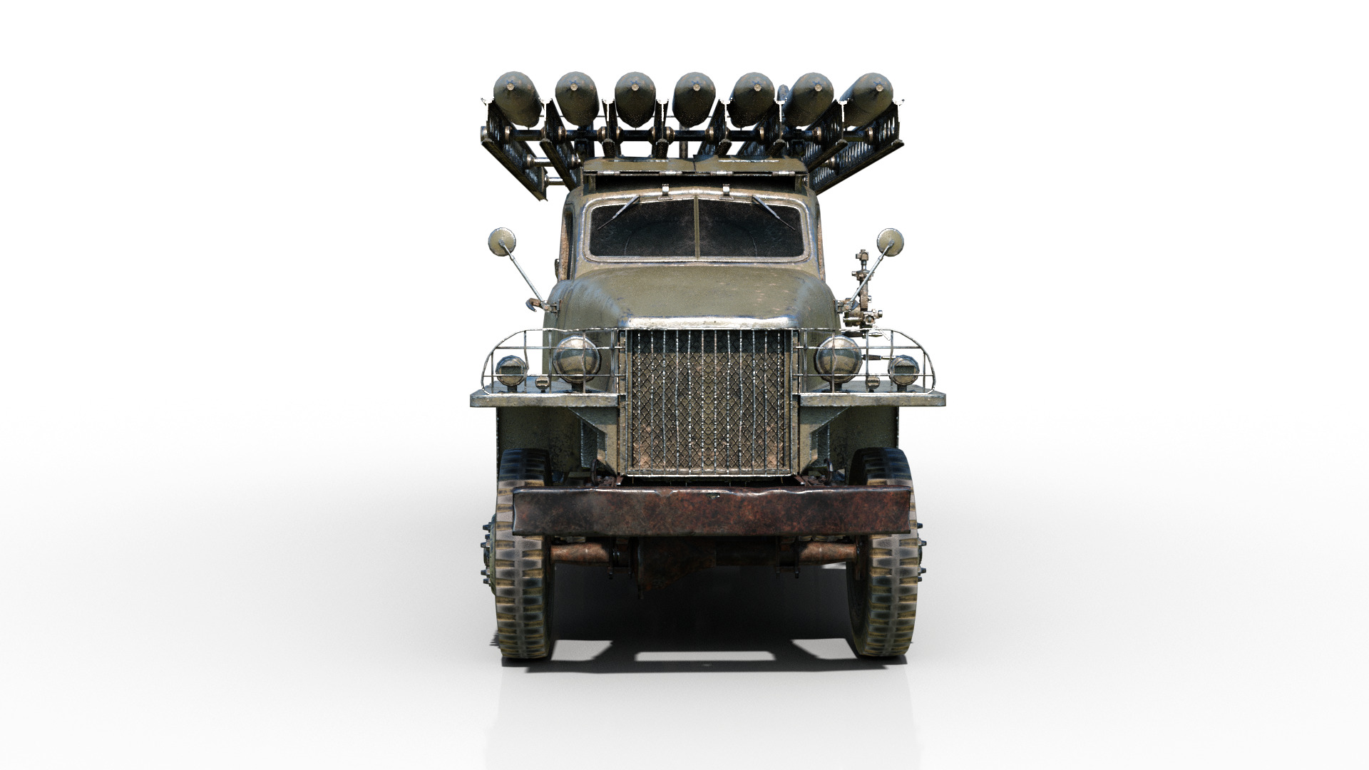 PBR BM-13 Katyusha Rocket Artillery MLRS Low-poly 3D model_8