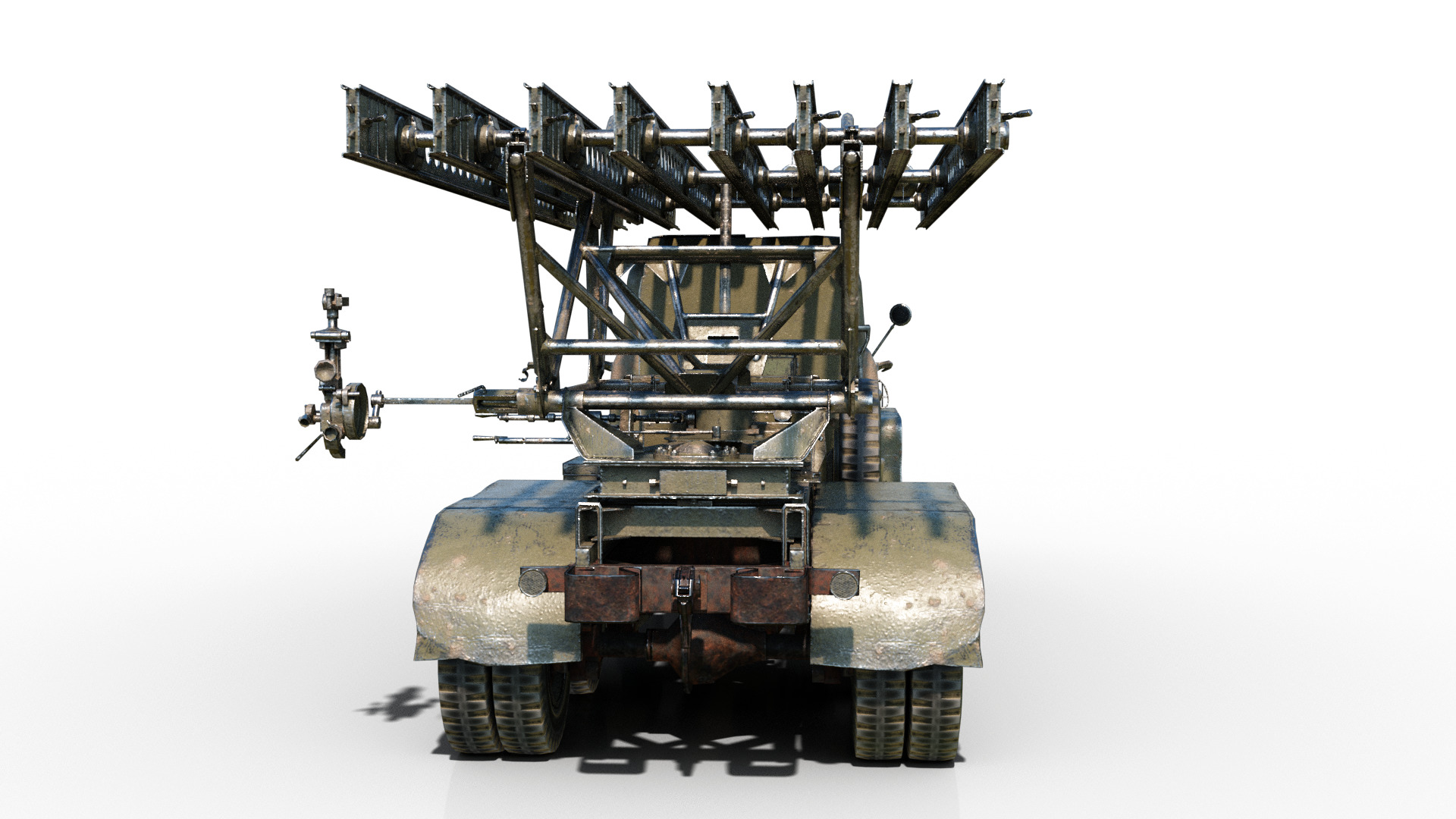 PBR BM-13 Katyusha Rocket Artillery MLRS Low-poly 3D model_9