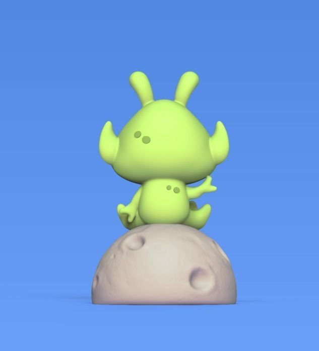 Alien on Moon 3D print model_4