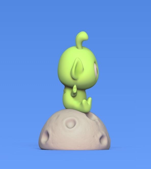 Alien on Moon 3D print model_3