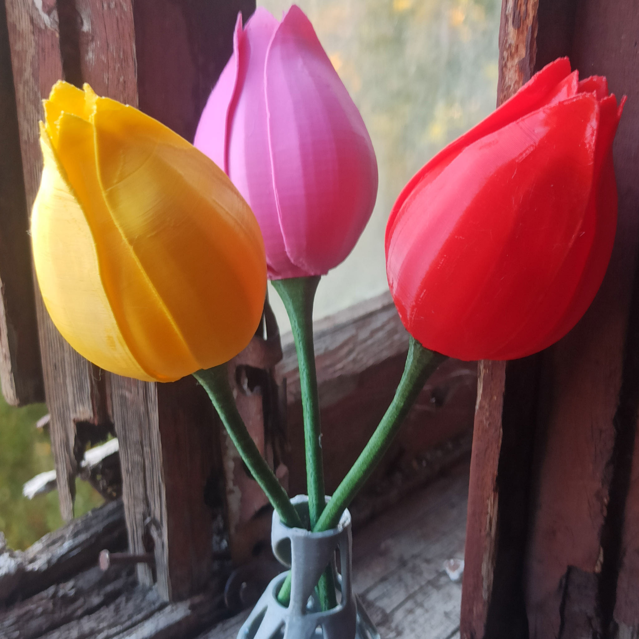 Tulip on a stem 3d-print ready 3D print model 3D print model_4