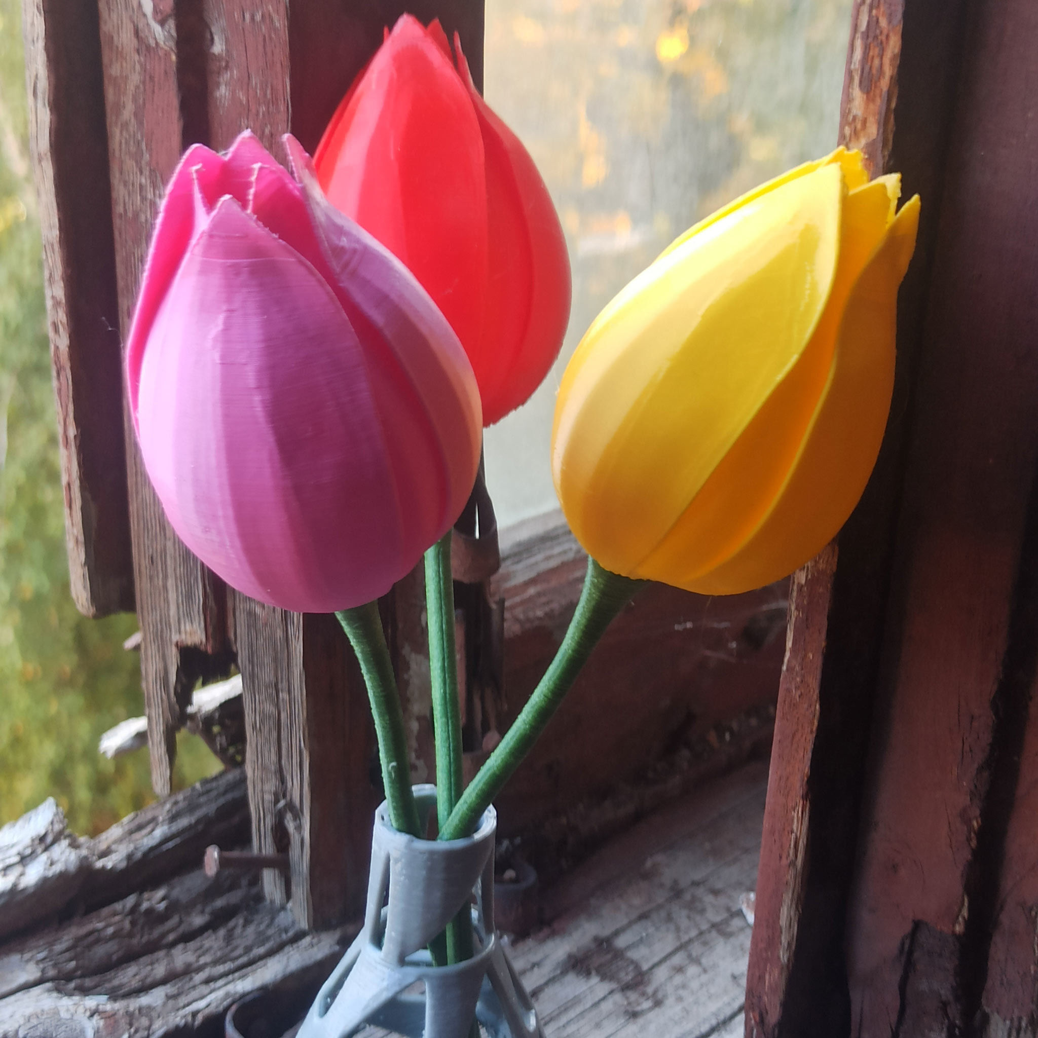 Tulip on a stem 3d-print ready 3D print model 3D print model_3