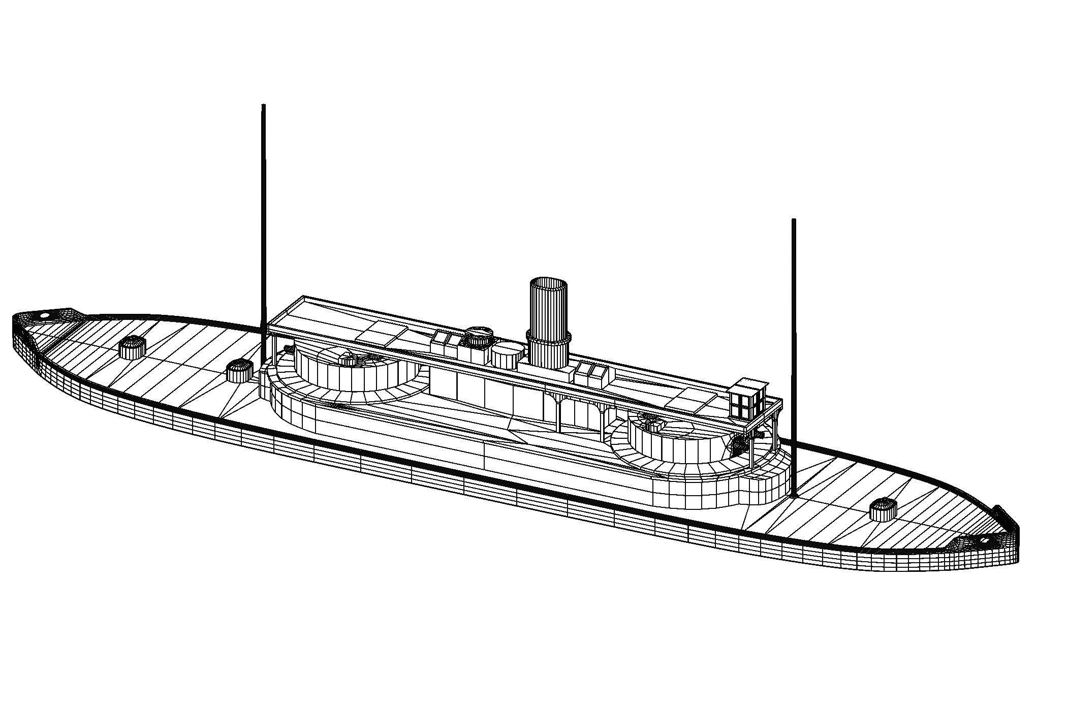HMVS Cerberus Monitor simple print 3D print model_10