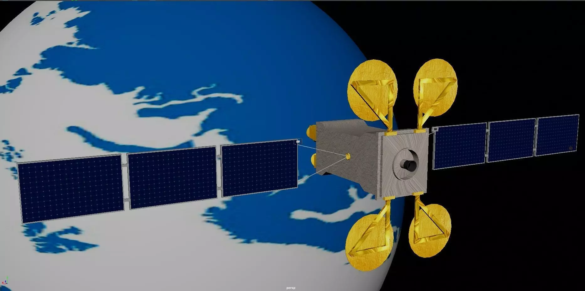 Satellite Low-poly 3D model_0