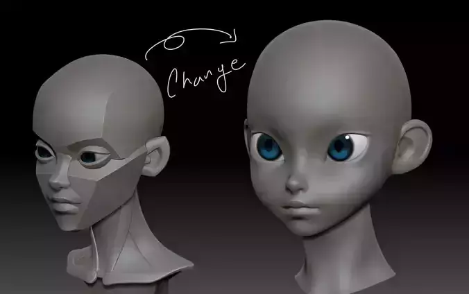 Stylized Female Sample Free 3D model