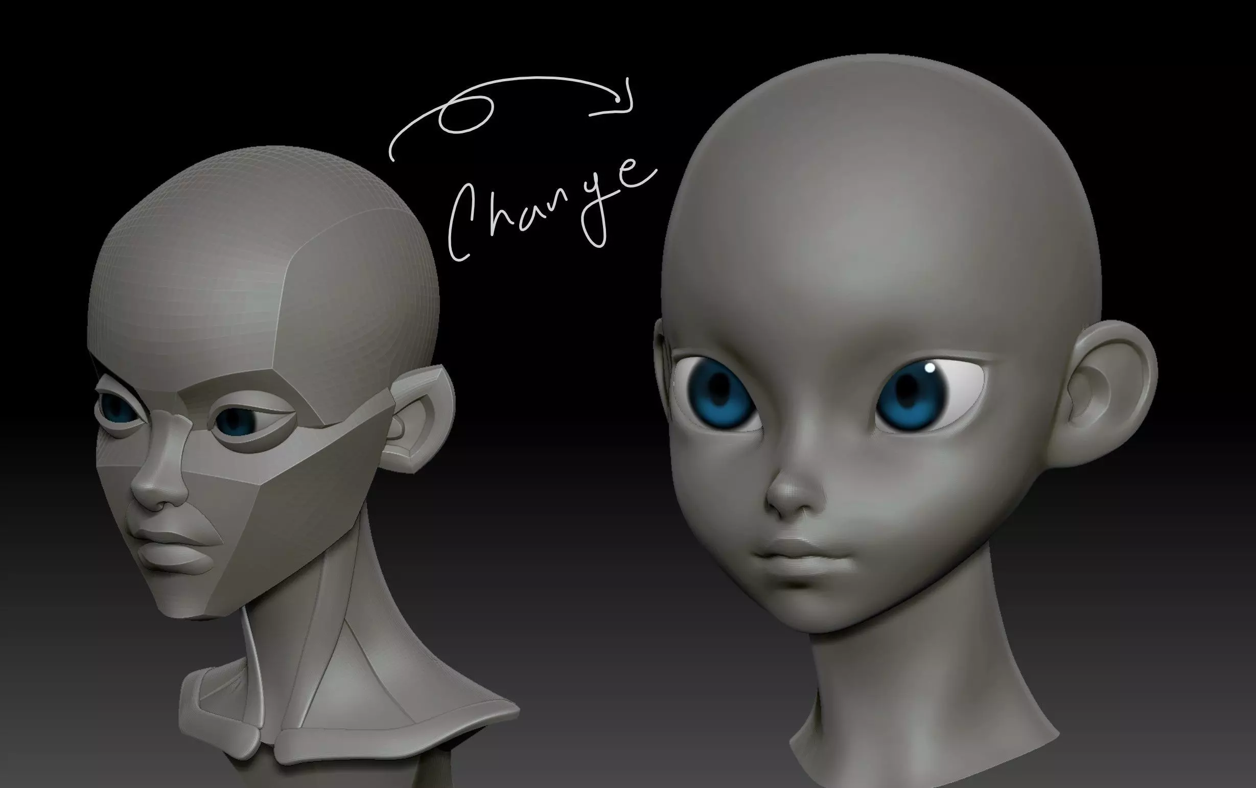 Stylized Female Sample Free 3D model_0