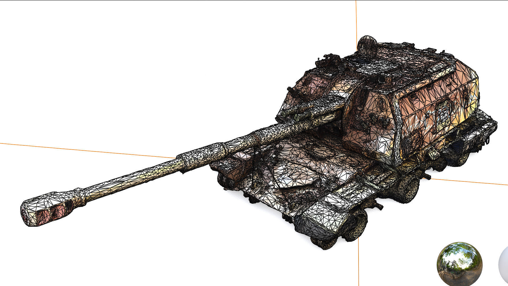 Destroyed 2S19 Msta 152 mm self-propelled howitzer M1990 3D model_6
