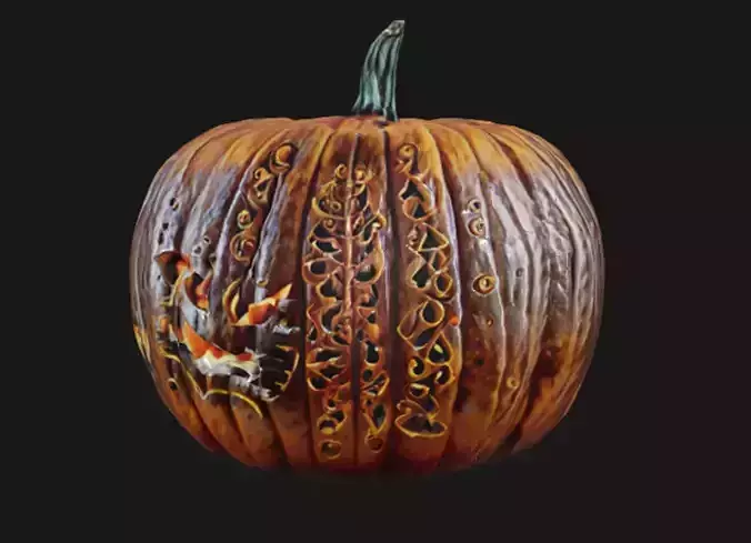 Halloween Pumpkin Low-poly 3D model