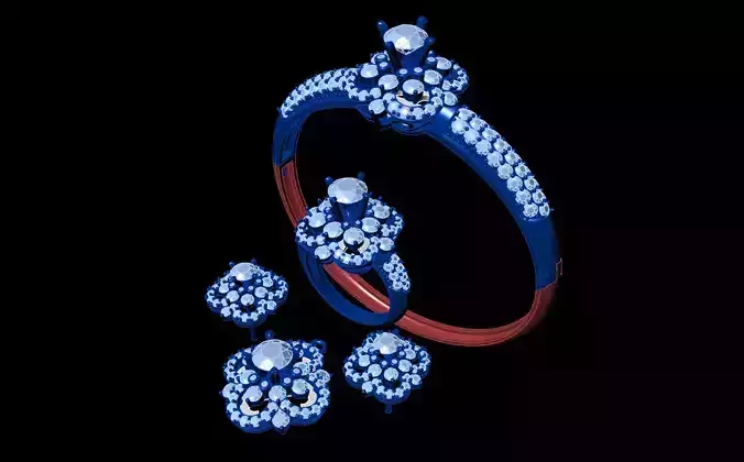 Diamond Jewellery Sets Concept 3D print model