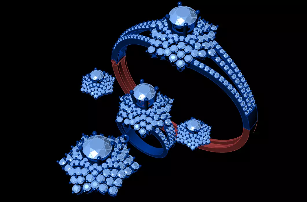 Diamond Jewellery Sets Concept 3D print model_0