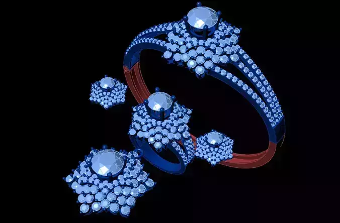 Diamond Jewellery Sets Concept 3D print model