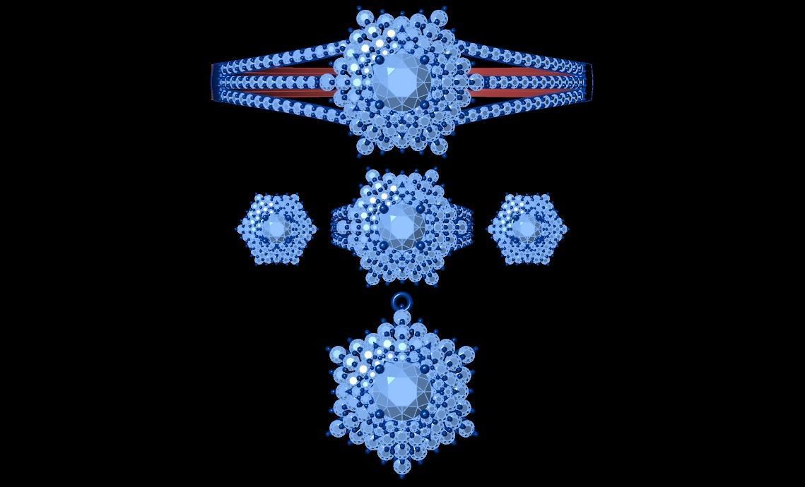 Diamond Jewellery Sets Concept 3D print model_1