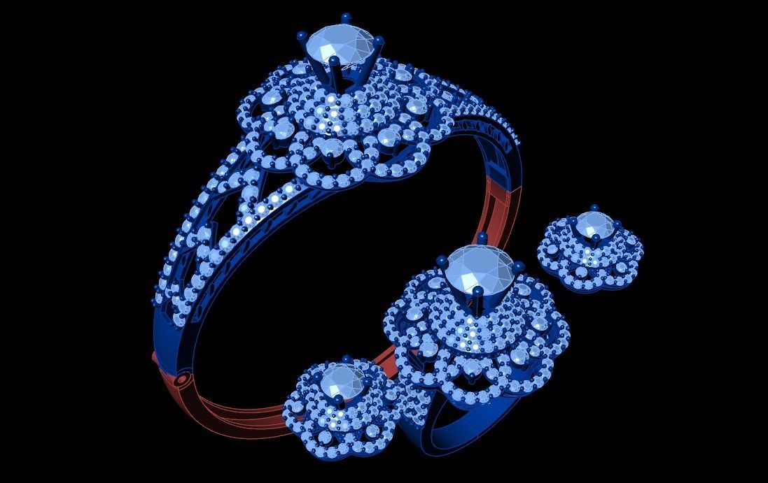 Diamond Jewellery Sets Concept 3D print model_1