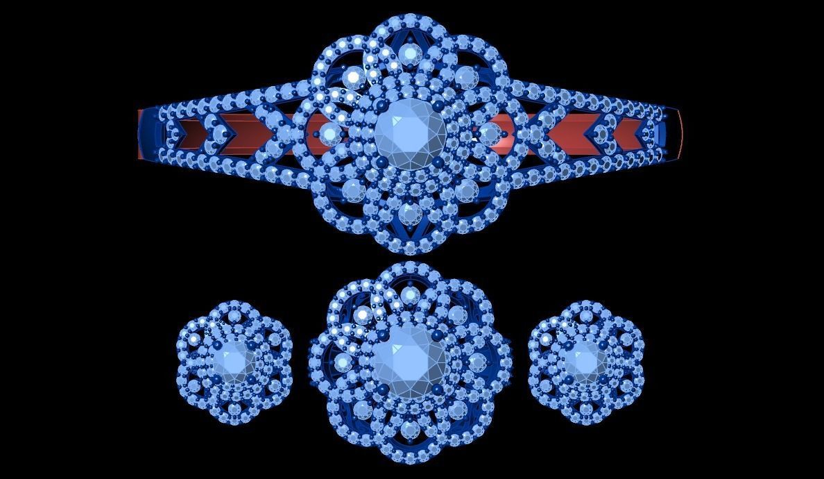 Diamond Jewellery Sets Concept 3D print model_2