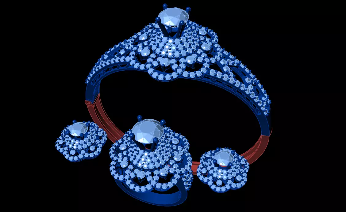 Diamond Jewellery Sets Concept 3D print model_0