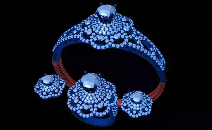 Diamond Jewellery Sets Concept 3D print model
