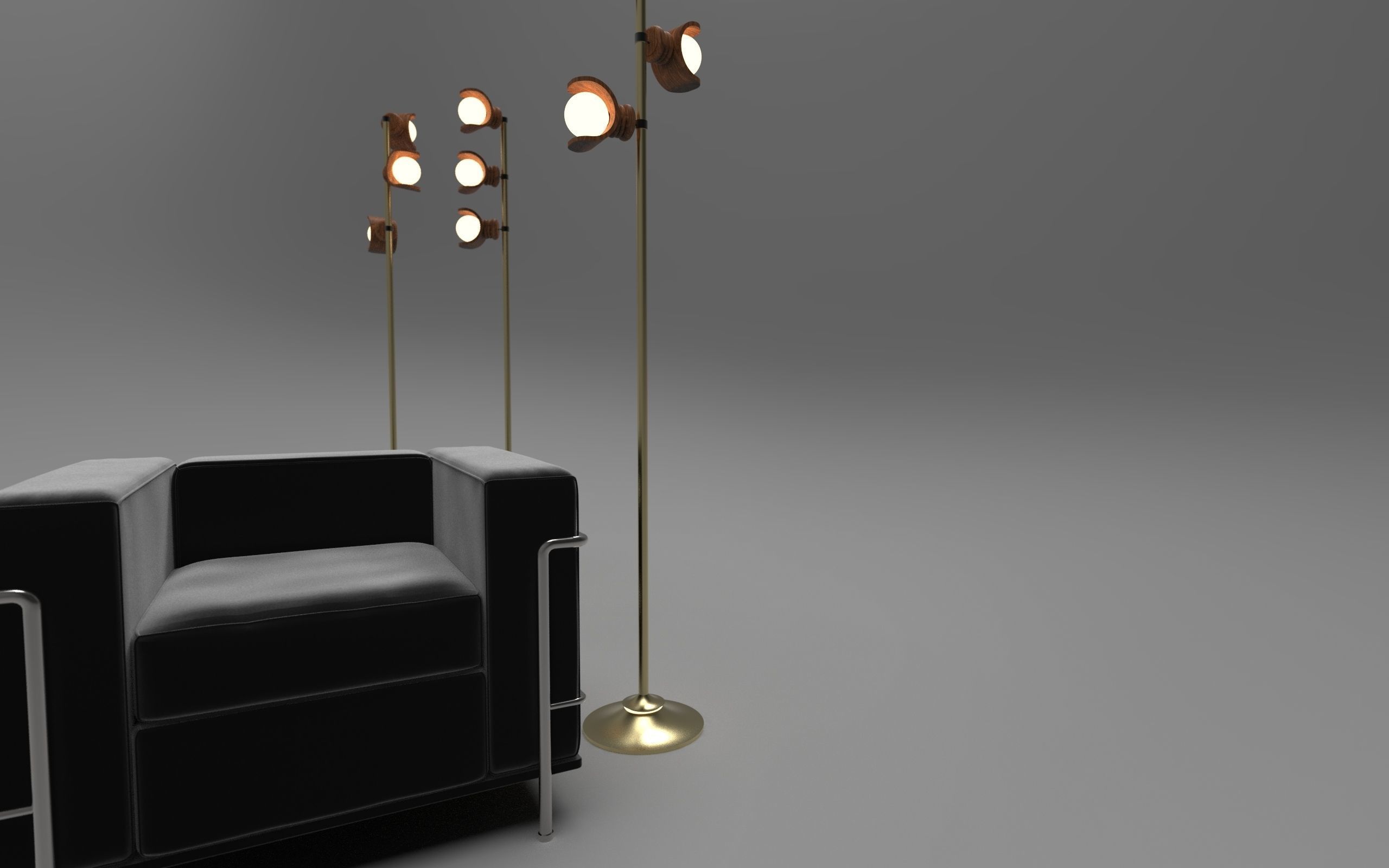 Modern Lighting Fixture 3D Model Set  3D model_1