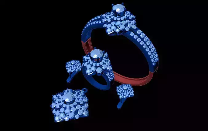 Diamond Jewellery Sets Concept 3D print model