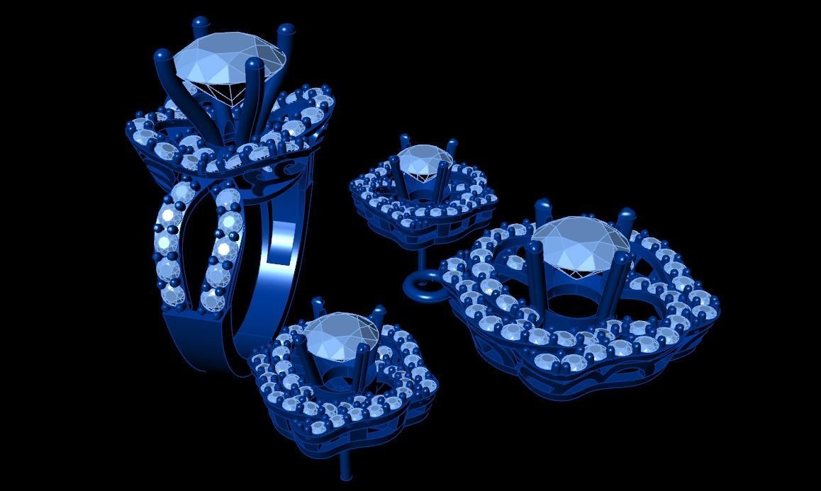 Diamond Jewellery Sets Concept 3D print model_1