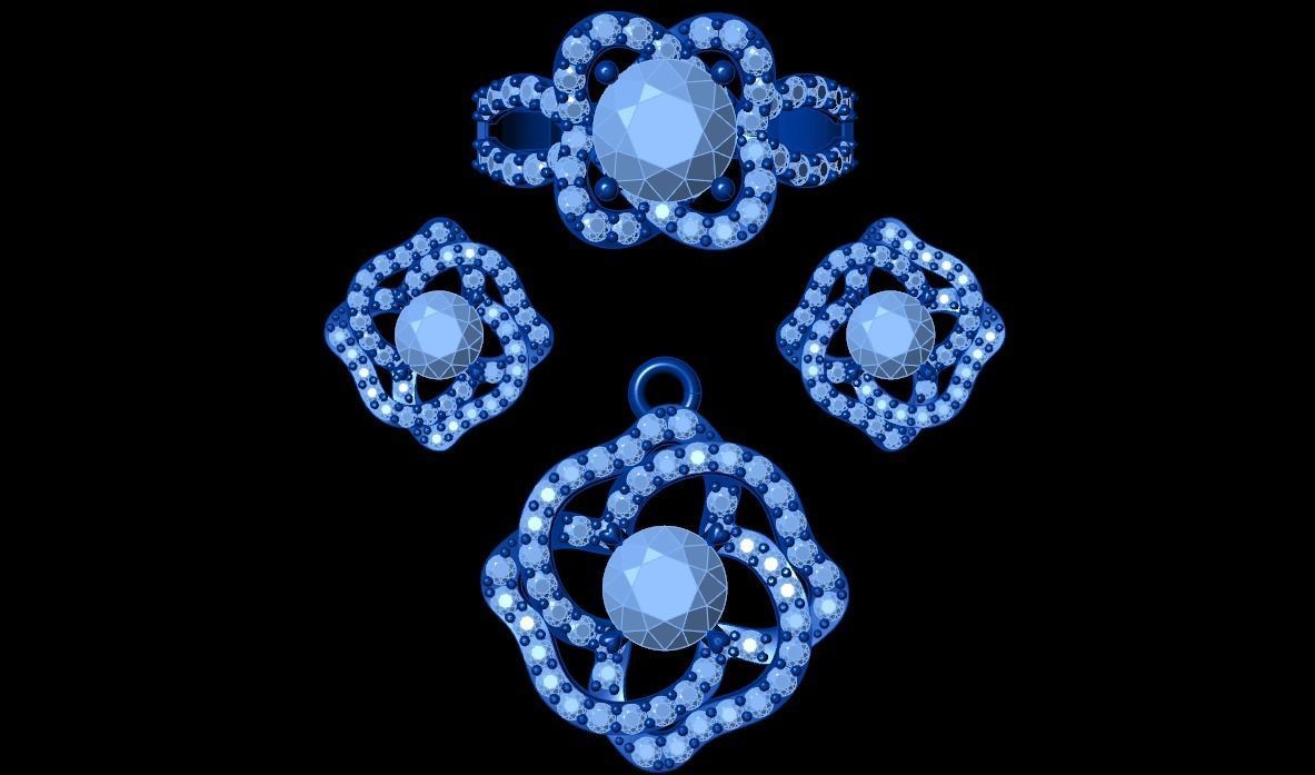 Diamond Jewellery Sets Concept 3D print model_2