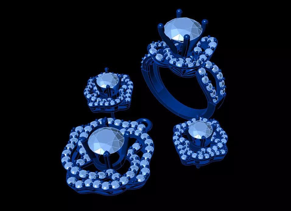 Diamond Jewellery Sets Concept 3D print model_0