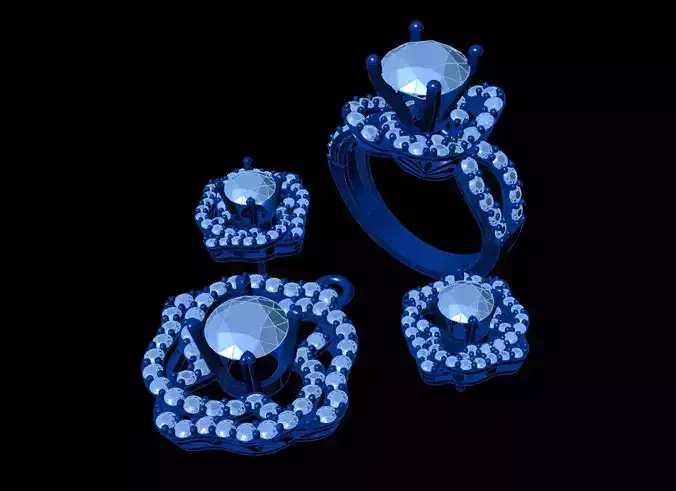 Diamond Jewellery Sets Concept 3D print model