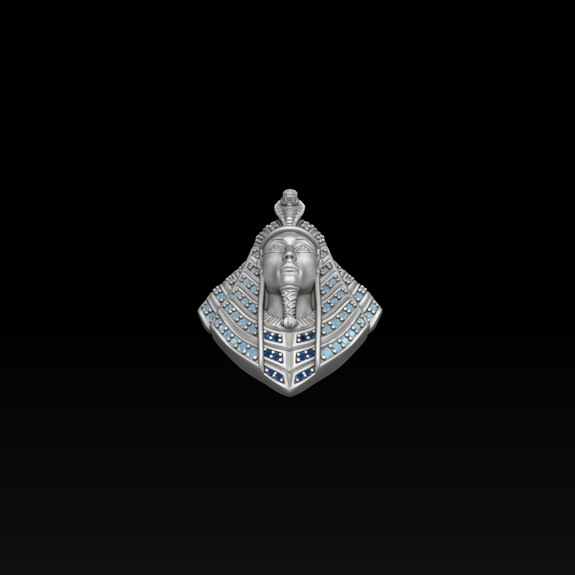Pharaoh Pendant With Gems 3D print model_5