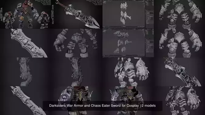 Darksiders War Armor and Chaos Eater Sword for Cosplay
