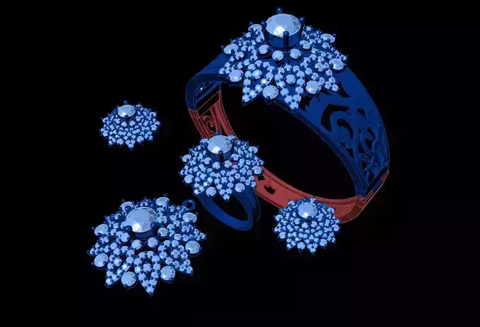 Diamond Jewellery Sets Concept 3D print model