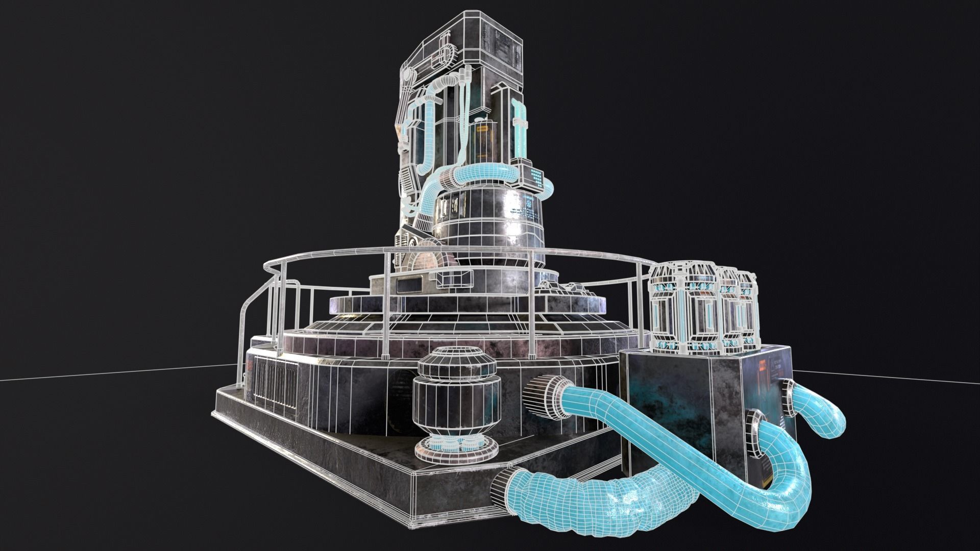 Cryopod Stasis chamber Low-poly 3D model_13