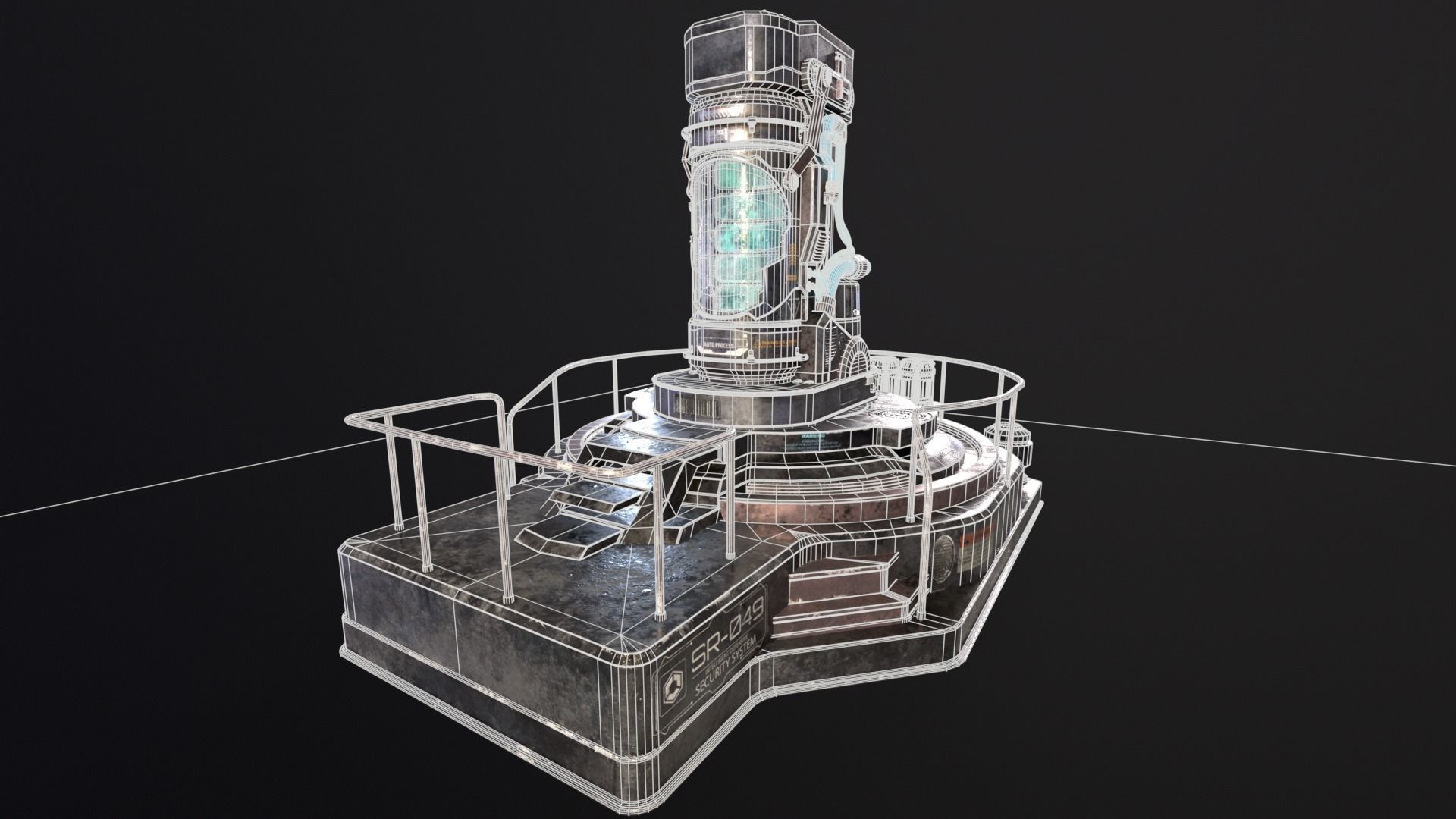 Cryopod Stasis chamber Low-poly 3D model_7