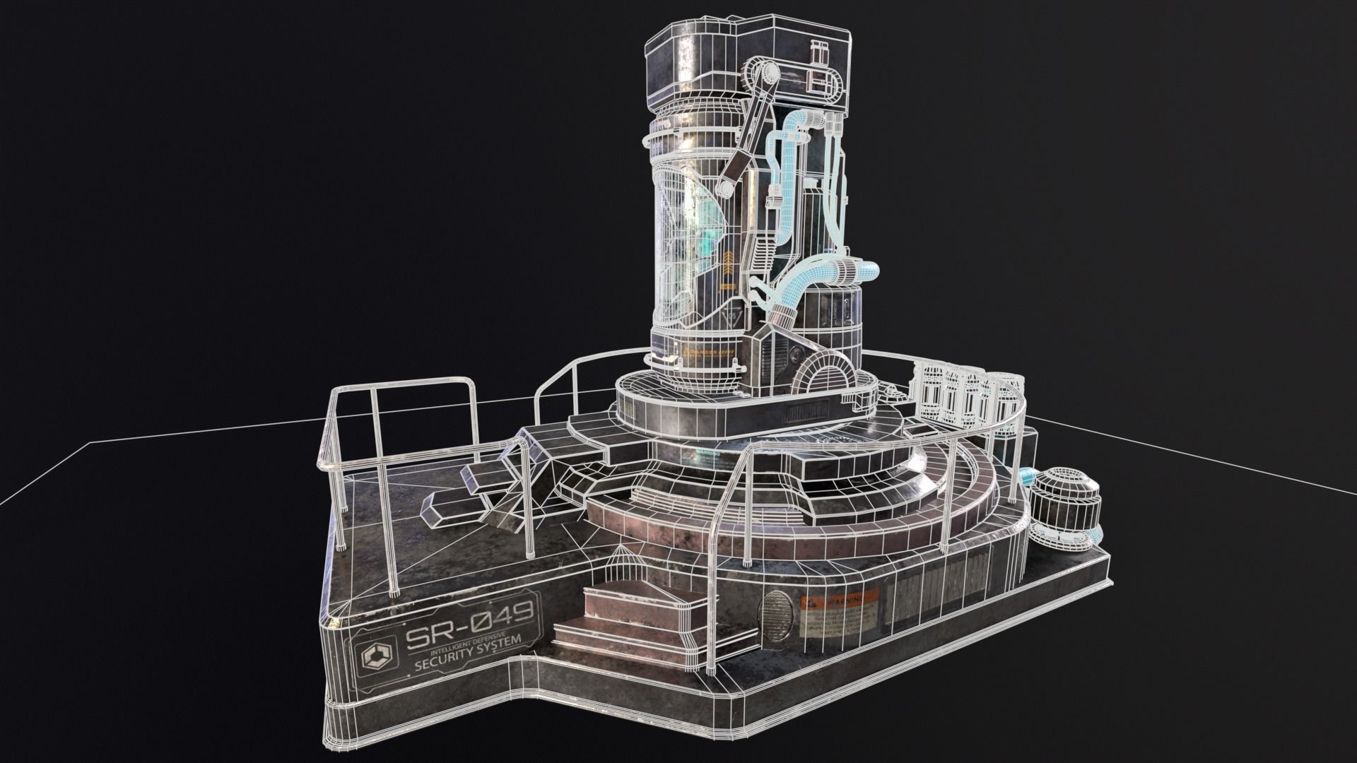 Cryopod Stasis chamber Low-poly 3D model_9