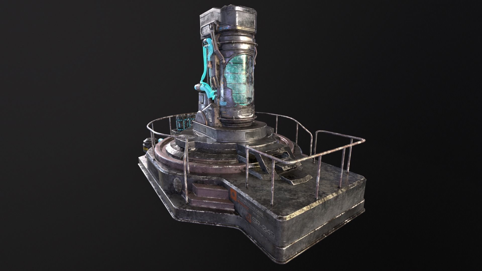 Cryopod Stasis chamber Low-poly 3D model_2